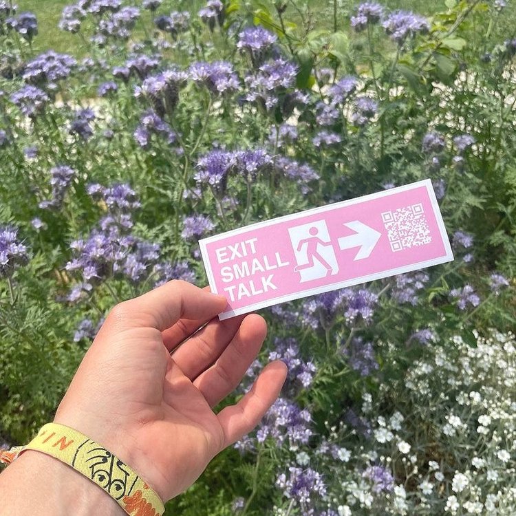 EXIT SMALL TALK  Freche Sticker mit Mini-Droptalk-Runden